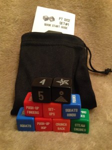 How do you put a million random workouts in the palm of your hand?  You buy these little beauties from PTDICE.com.